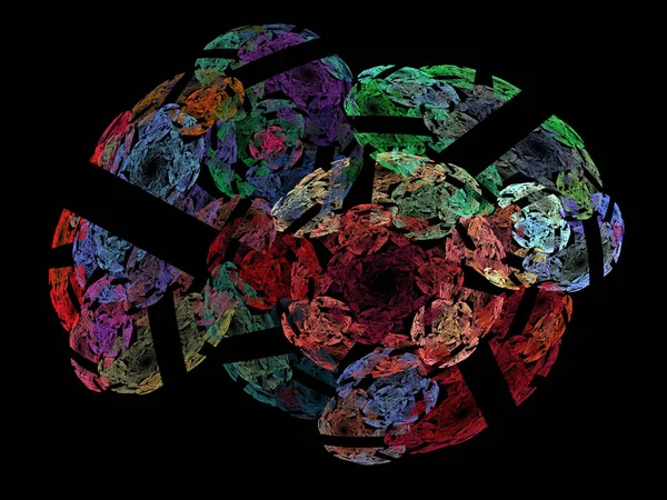 Siyah Renk Üzerine Bir Dijital Fraktal Resmi