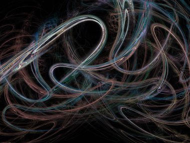 Siyah Renk Üzerine Bir Dijital Fraktal Resmi