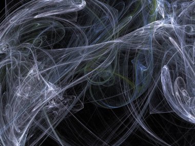 Siyah Renk Üzerine Bir Dijital Fraktal Resmi