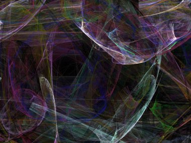 Siyah Renk Üzerine Bir Dijital Fraktal Resmi