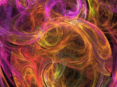 Siyah Renk Üzerine Bir Dijital Fraktal Resmi