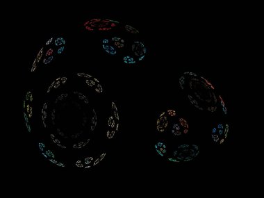 Siyah Renk Üzerine Bir Dijital Fraktal Resmi