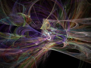 Siyah Renk Üzerine Bir Dijital Fraktal Resmi