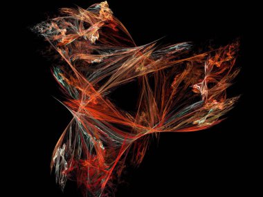 Siyah Renk Üzerine Bir Dijital Fraktal Resmi