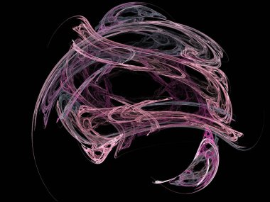 Siyah Renk Üzerine Bir Dijital Fraktal Resmi