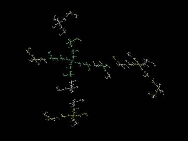 Siyah Renk Üzerine Bir Dijital Fraktal Resmi