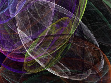 Siyah Renk Üzerine Bir Dijital Fraktal Resmi