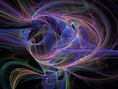 Siyah Renk Üzerine Bir Dijital Fraktal Resmi