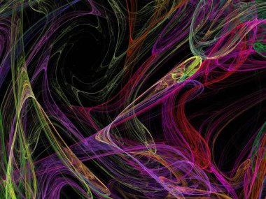 Siyah Renk Üzerine Bir Dijital Fraktal Resmi