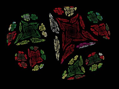 Siyah Renk Üzerine Bir Dijital Fraktal Resmi