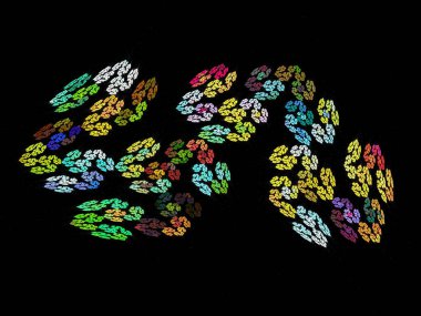 Siyah Renk Üzerine Bir Dijital Fraktal Resmi