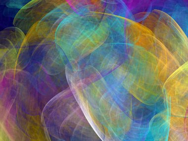 Siyah Renk Üzerine Bir Dijital Fraktal Resmi