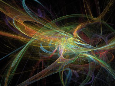 Siyah Renk Üzerine Bir Dijital Fraktal Resmi