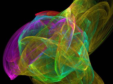 Siyah Renk Üzerine Bir Dijital Fraktal Resmi