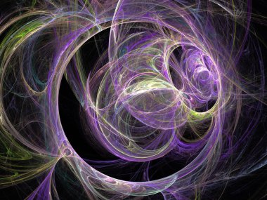 Siyah Renk Üzerine Bir Dijital Fraktal Resmi