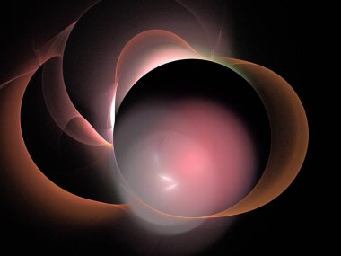 Siyah Renk Üzerine Bir Dijital Fraktal Resmi