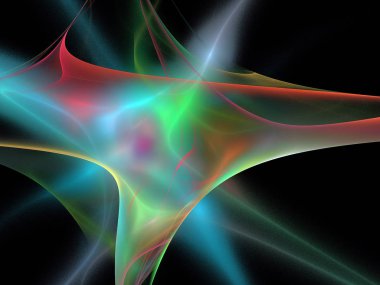 Siyah Renk Üzerine Bir Dijital Fraktal Resmi