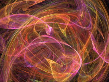 Siyah Renk Üzerine Bir Dijital Fraktal Resmi