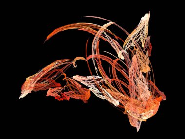 Siyah Renk Üzerine Bir Dijital Fraktal Resmi