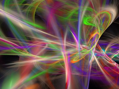 Siyah Renk Üzerine Bir Dijital Fraktal Resmi