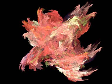 Siyah Renk Üzerine Bir Dijital Fraktal Resmi