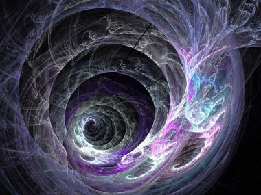 Siyah Renk Üzerine Bir Dijital Fraktal Resmi