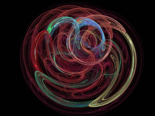 Siyah Renk Üzerine Bir Dijital Fraktal Resmi