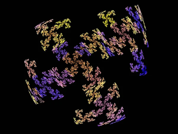 Siyah Renk Üzerine Bir Dijital Fraktal Resmi