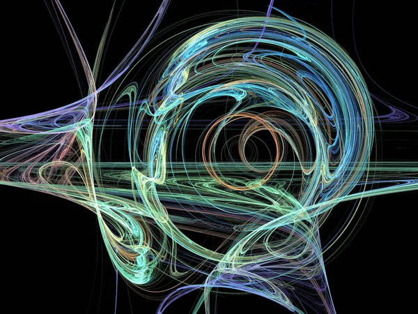 Siyah Renk Üzerine Bir Dijital Fraktal Resmi