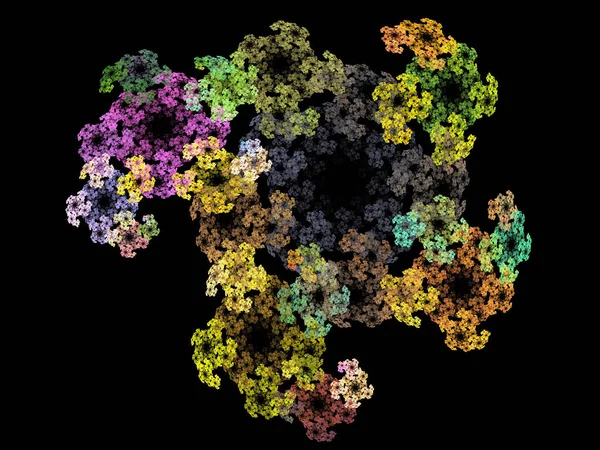 Siyah Renk Üzerine Bir Dijital Fraktal Resmi