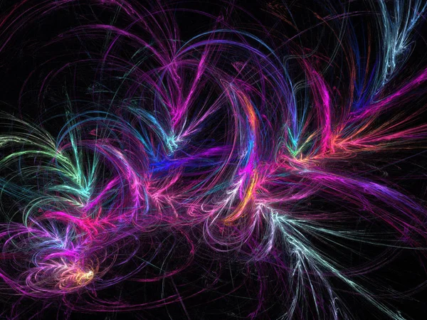 Siyah Renk Üzerine Bir Dijital Fraktal Resmi