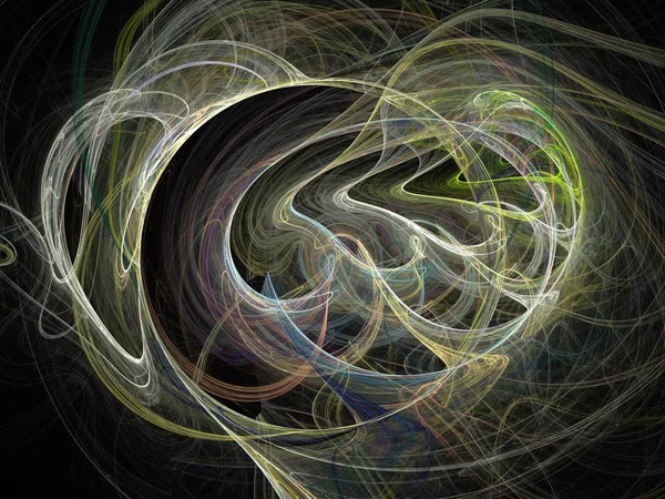 Siyah Renk Üzerine Bir Dijital Fraktal Resmi