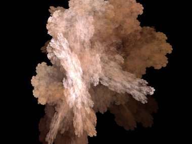 Siyah Renk Üzerine Bir Dijital Fraktal Resmi