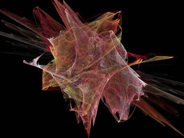 Siyah Renk Üzerine Bir Dijital Fraktal Resmi