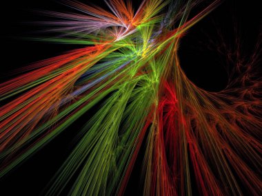 Siyah Renk Üzerine Bir Dijital Fraktal Resmi