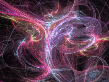 Siyah Renk Üzerine Bir Dijital Fraktal Resmi