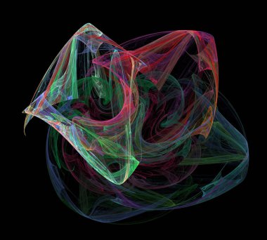 Siyah Renk Üzerine Bir Dijital Fraktal Resmi