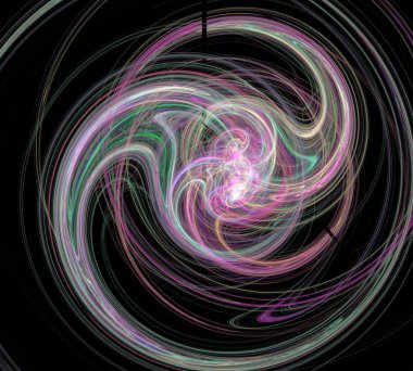 Siyah Renk Üzerine Bir Dijital Fraktal Resmi