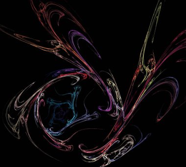 Siyah Renk Üzerine Bir Dijital Fraktal Resmi