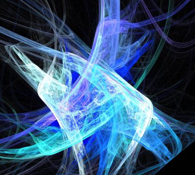 Siyah Renk Üzerine Bir Dijital Fraktal Resmi