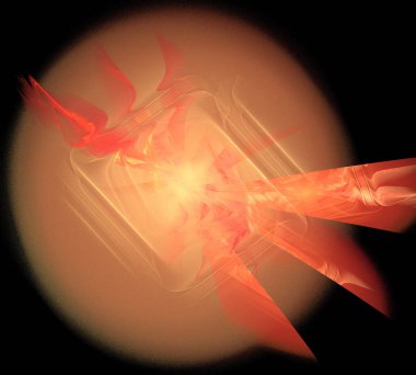 Siyah Renk Üzerine Bir Dijital Fraktal Resmi