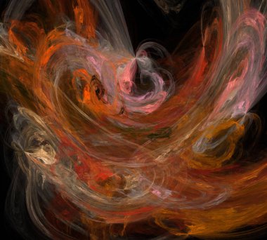 Siyah Renk Üzerine Bir Dijital Fraktal Resmi