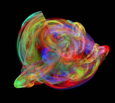 Siyah Renk Üzerine Bir Dijital Fraktal Resmi