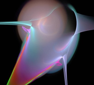 Siyah Renk Üzerine Bir Dijital Fraktal Resmi