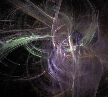 Siyah Renk Üzerine Bir Dijital Fraktal Resmi