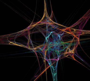 Siyah Renk Üzerine Bir Dijital Fraktal Resmi