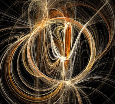 Siyah Renk Üzerine Bir Dijital Fraktal Resmi