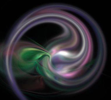 Siyah Renk Üzerine Bir Dijital Fraktal Resmi