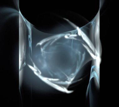 Siyah Renk Üzerine Bir Dijital Fraktal Resmi