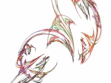 Siyah Renk Üzerine Bir Dijital Fraktal Resmi